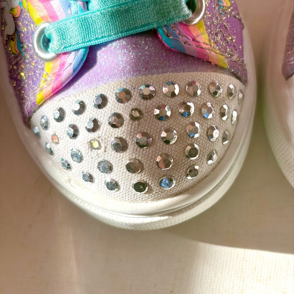 Skechers Twinkie Toes Kids Sparkly Purple Sneakers - Picture 3 of 8
